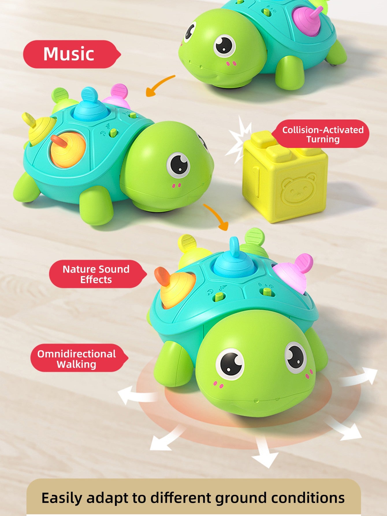 Baby Toys Turtle Crawling Toys Games for Babies Infant Toddlers Moving Educational Interactive Development 6 12 Months Babies