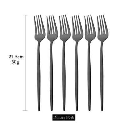 Conjunto de 6 Garfos de Jantar de Aço Inoxidável Polido Talheres Dourados Prateados Utensílios de Cozinha Ocidentais Garfos de Mesa para Restaurante