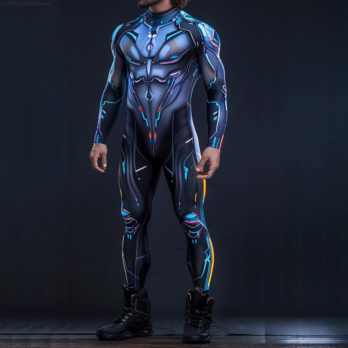 CyberPunk Men Women Mechanical Armor Jumpsuit Halloween Party Cosplay Steampunk Costume Party Fighter Elastic Bodysuits Rompers