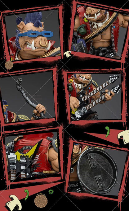 Original JOYTOY TMNT 1/18 Coleção Rocksteady&Beebop Conjunto Completo Boneco de Ação Soldado 11.5cm