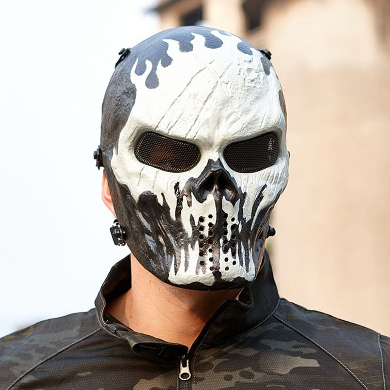Men's Skull Warrior Mask Cool Camouflage Party Cosplay Accessory Unique Birthday Gift for Boyfriend Horror Game Party Decoration