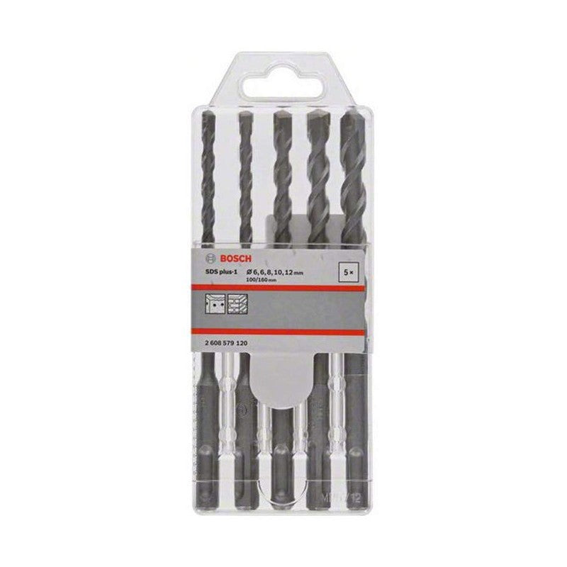 BOSCH 2608579120 SDS-plus Brocas Multifuncionais 5 PEÇAS Para Concreto/Alvenaria Haste Redonda 4 Pontas Acessórios para Ferramentas Elétricas