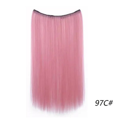 Extensões de cabelo coloridas de uma peça, sem rastros, de orelha a orelha
