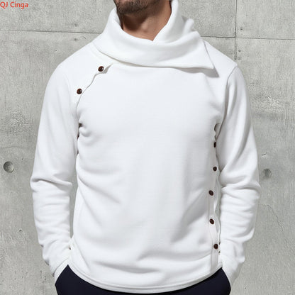 New Winter Men's White Turtleneck Sweater, British-style Black Pullover, Asian Sizes M-4XL. Gray Sweaters