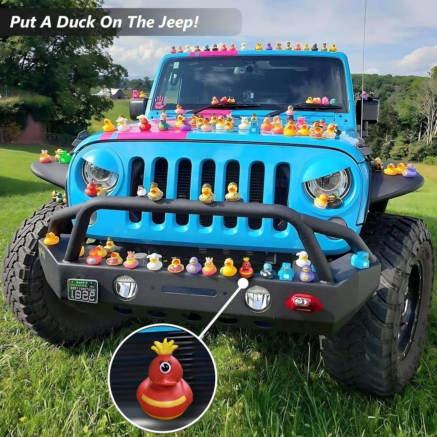 10-100PCSRubber Duck for Jeep Bath Toy Assortment Bulk Floater Duck for Kids Baby Shower Accessories Party Favors, Birthday