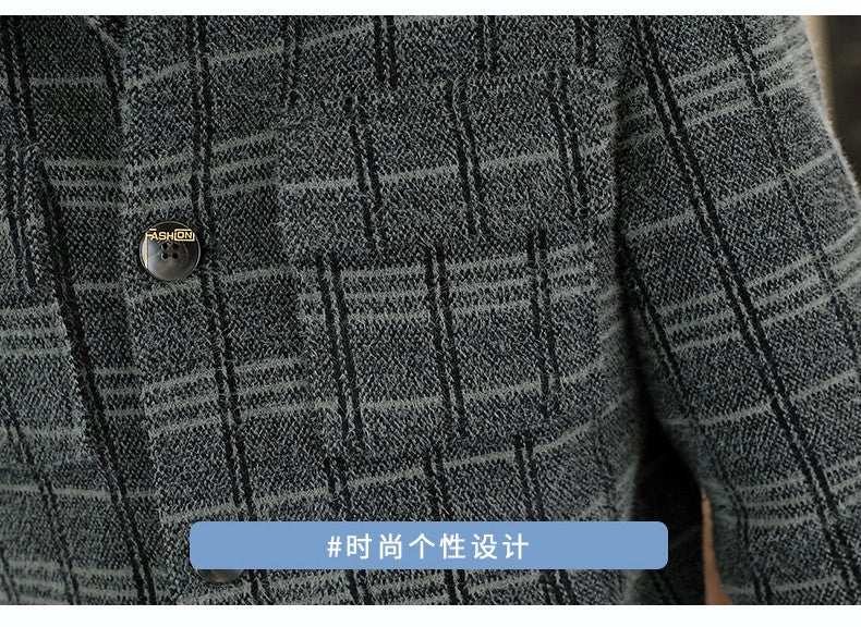 2023 Winter Plaid Woolen Jackets Men Fashion Slim Fit Thickened and Warm Trench Coat Casual Business Streetwear Overcoat M-4XL