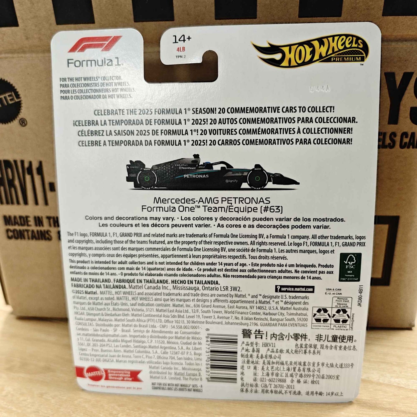 Novo Hot Wheels Premium 2025 F1 Racing Car Model Liga 1:64 Modelo Diecast Red Bull McLaren Mercedes Equipe Colecionável Veículo de Brinquedo