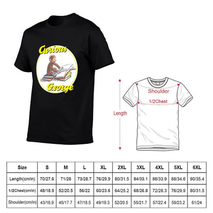 Curious George Reading Poster. T-Shirt t shirt man casual g man t shirts for men t shirt man plain T-Shirt