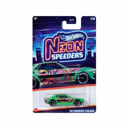 Hot Wheels Neon Speeders Series 8 Diecast Car Set 1/64 Scale Models Mazda RX-7 Datsun 510 B C D HLH72 Collectible Toy Xmas Gifts