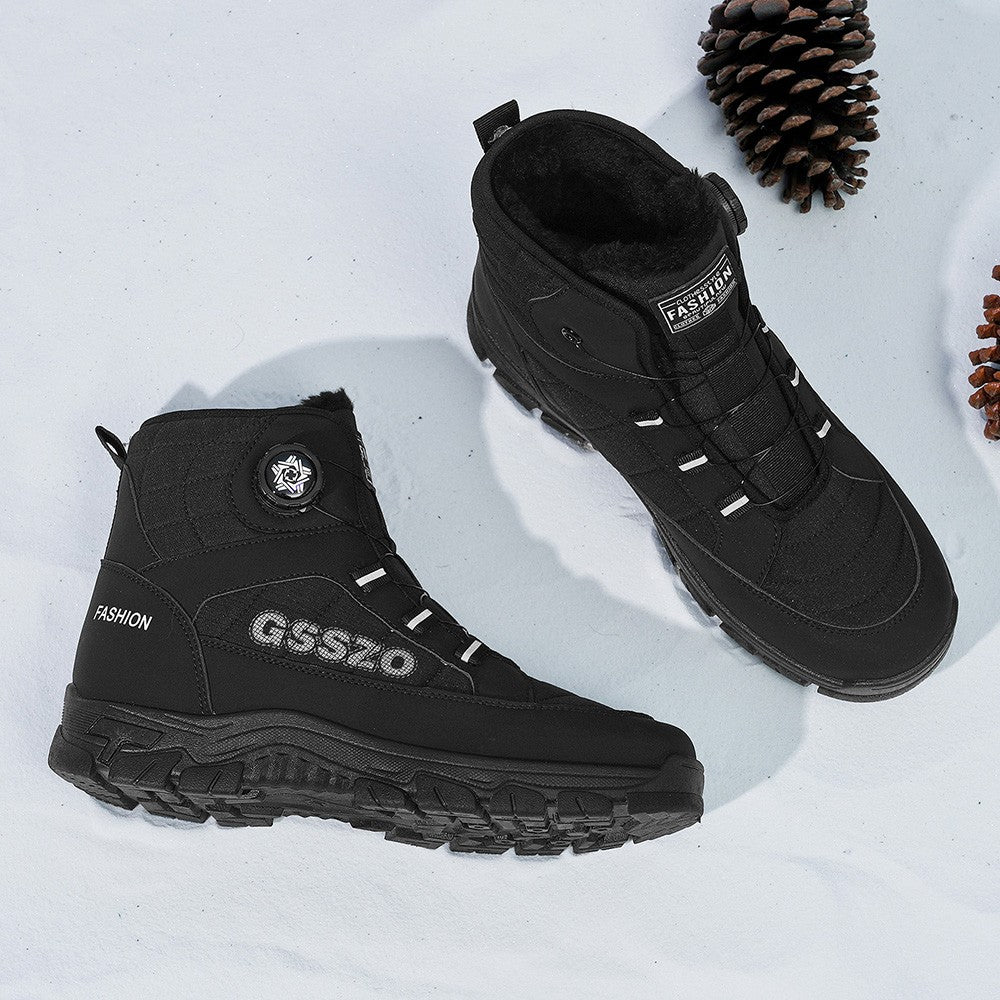 Winter New Swivel Buckle Fleece Waterproof Snow Boots Outdoor Non-slip and Wear-resistant