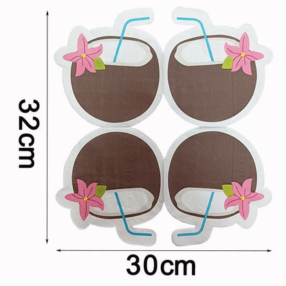 20pcs Hawaiian Tropical Coconut Paper Napkins Disposable Kids Favors For Beach Summer Luau Party