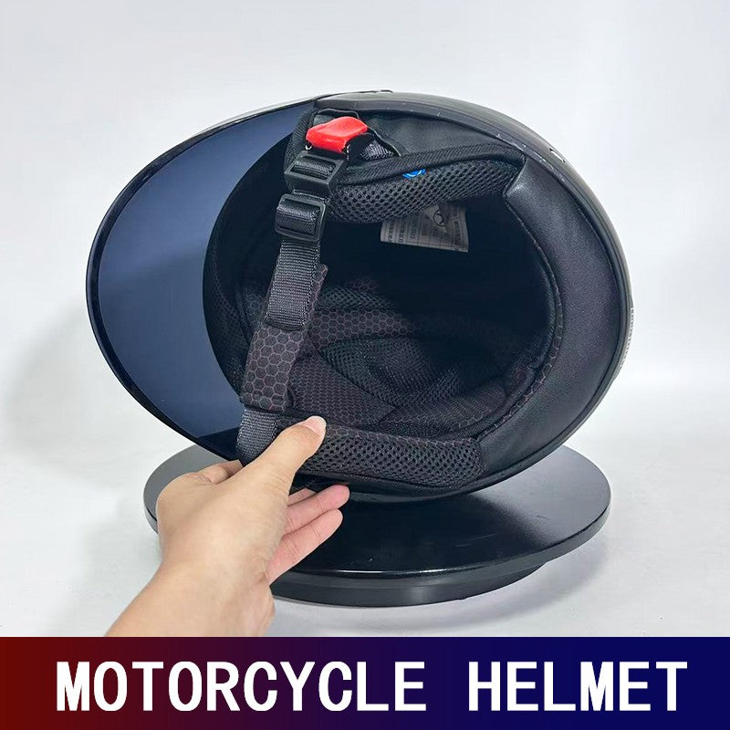 Novo capacete de motocicleta três quartos, capacete elétrico completo para homens e mulheres, capacete de motocicleta para pilotagem, meio capacete de inverno, quente
