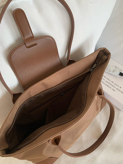 JIOMAY 2025 New Women's Brown Large Capacity Shoulder Bag Casual Simple Handbag Sport Portable Tote Bag for Daily Use