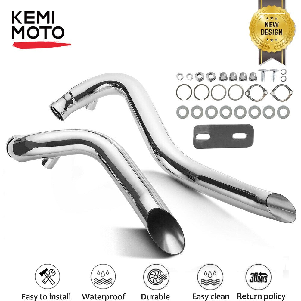 KEMIMOTO Motorcycle Exhaust Pipes 2" Drag Pipes Exhaust For Softail Dyna Sportster Chopper Bobber 1984-2017 Exhaust Systems Part