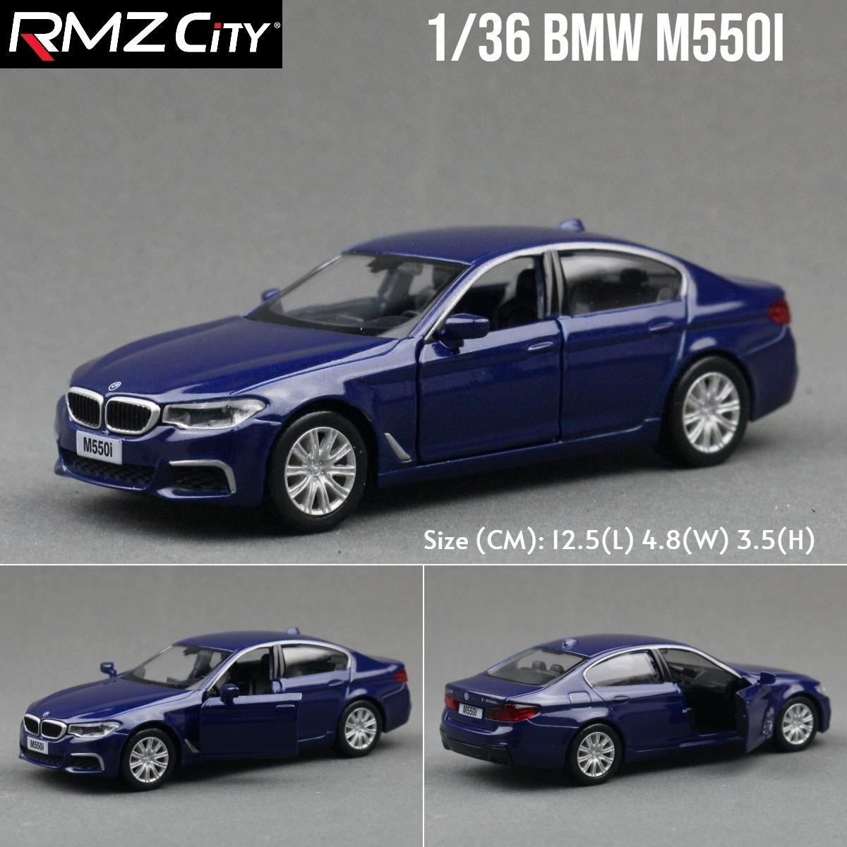 1/36 BMW M2 M3 M4 M5 Modelo de Carro de Brinquedo para Crianças RMZ City Miniatura de Metal Fundido de Corrida com Fricção para Coleção, Presente para Meninos