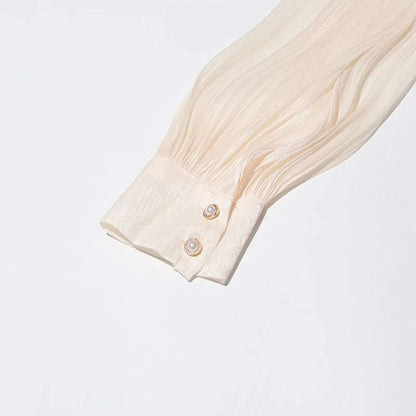 TWOTWINSTYLE Solid Blouse Mini Dresses For Women V Neck Long Sleeve Spliced Lace