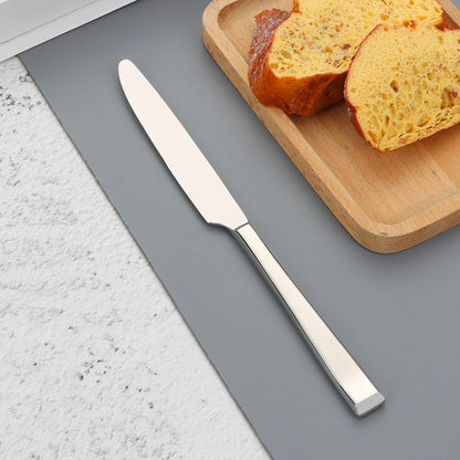 Faca de Jantar Dourada 2/4/6/12 Peças Conjunto de Facas Ocidentais Talheres Elegantes Prateados Louça Espelhada Aço Inoxidável 420 Facas de Mesa