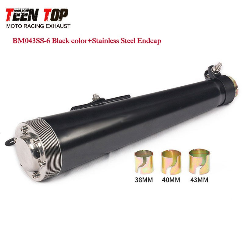 38 40 42 45MM Retro Motorcycle Exhaust Pipe For Harley Honda 125CC 250CC Exhaust Muffler 430mm Punk Racing Tailpipe Escape Moto