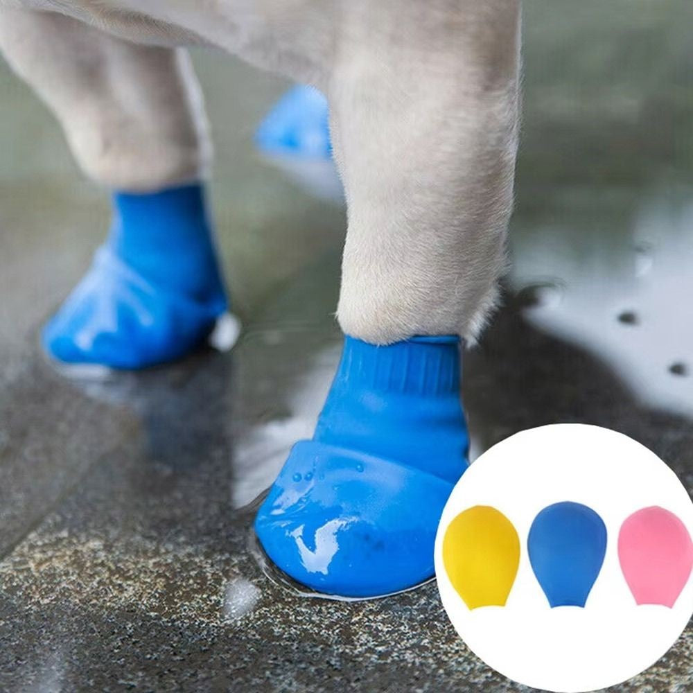 4 Peças de Sapatos para Cães Impermeáveis Novos Balão de Borracha Antiderrapante Botas de Chuva para Animais de Estimação Botas para Cães Pequenos Chihuahua Cães Grandes