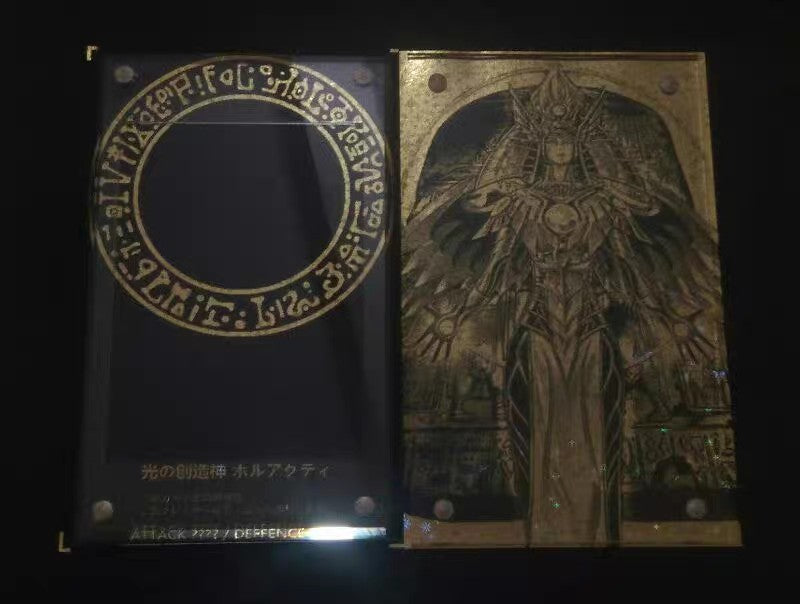 Yu-Gi-Oh Anime Personagem Card Brick Deus Egípcio O DRAGÃO ALADO DE RA Acrílico Banhado a Ouro Brick Cartas de Exibição Não Incluídas
