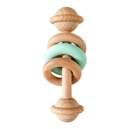 1Pc Baby Wooden Rattle Teether Toys Beech Wooden Ring Star Hand Music Rattle Teething Baby Toys Montessori Toys For Kids Gift