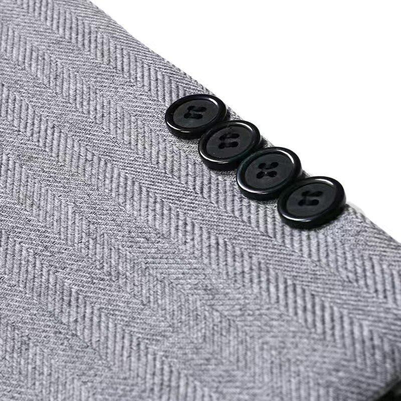Blazer Pattern Versatile Wedding Men Fashion Business Gentleman Herringbone British Style Professional Casual Performance Blazer