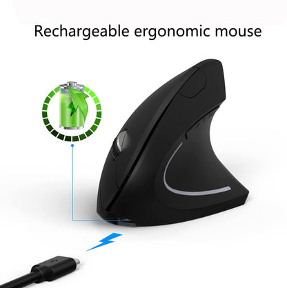 Mouse Sem Fio Ergonômico OUIO, Recarregável, Modo Duplo Bluetooth 5.4 e 2.4GHz, Clique Silencioso, para Laptop/PC/Mac