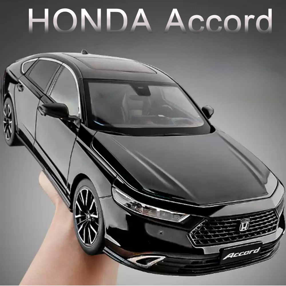 1:18 HONDA Accord Liga Miniatura Modelo Diecast Brinquedo Porta Aberta Som Luz Puxar para Trás Direção Roda Dianteira Presente de Aniversário Clássico