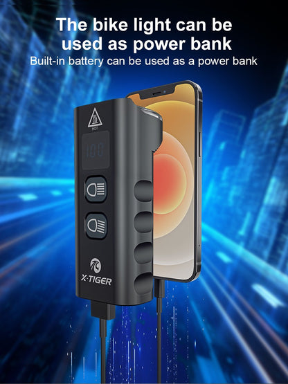 X-Tiger Bike Light Headlight Bicycle Lamp With Power Bank Rechargeable LED 5200mAh MTB Bicycle Light Flashlight Bike Accessories