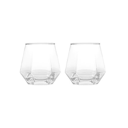 Copo de uísque criativo e elegante 320ml 11oz Copos coloridos para suco e chá Copo de vidro hexagonal doméstico Copos para coquetel e conhaque