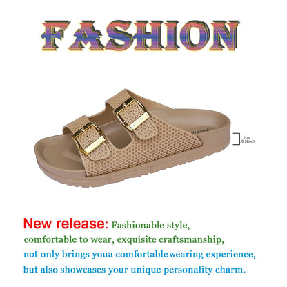 2025 Women's Ladies Mother Female PU Leather Sandals Shoes Platform Summer Cool Beach Hook Loop Non Slip