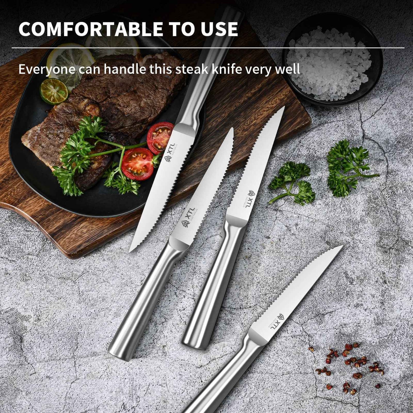 Conjunto de Facas para Carne 4/6/8 Peças Lâmina de Aço Inoxidável seiko Facas de Cozinha Afiadas Faca de Jantar Cortador de Carne Conjunto de Talheres