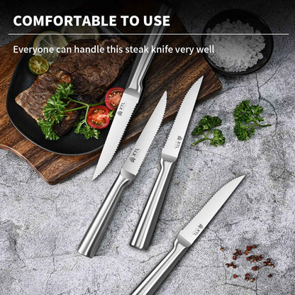 Conjunto de Facas para Carne 4/6/8 Peças Lâmina de Aço Inoxidável seiko Facas de Cozinha Afiadas Faca de Jantar Cortador de Carne Conjunto de Talheres