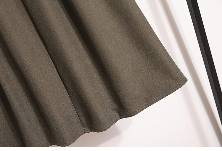 2025 Plus Size Skirts for Women Autumn Elegant Solid Women's Wrap Umbrella Skirts Korean High Waisted Suit Pleated Skirt