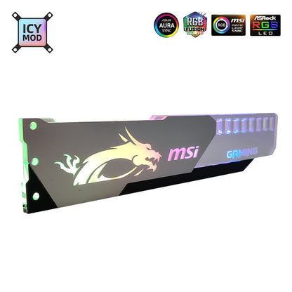 Suporte para GPU de Alumínio Aorus 5V3Pin VGA Holder RGB MSI ROG NVIDIA A-RGB Suporte Horizontal para Placa de Vídeo Metal AURA 12V