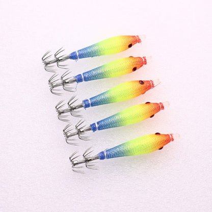 5 unidades/saco 68mmRolo de Pano Luminoso UV Tubo de Sopro Pesca Polvo Isca de Camarão de Madeira Anzol de Lula pesca Anzol de Explosão de Pesca