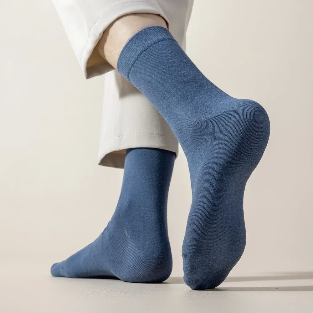 6 Pairs EUR44-50 Plus Size Men Socks High Quality Cotton Socks Breathable Mid Tube Sports Business Socks Black White
