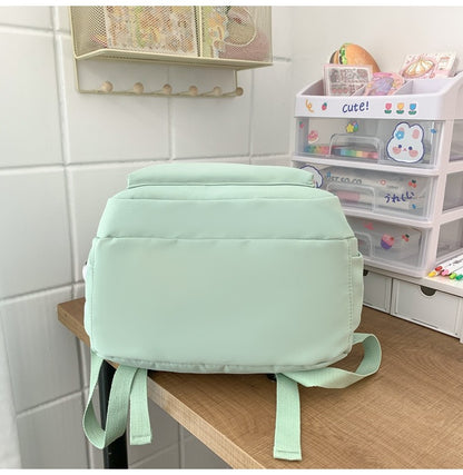 Schoolbags Student Japanese And Versatile Backpack Unisex Large-Capacity Backpack Girl Simple Polyester Material Doll Decoration