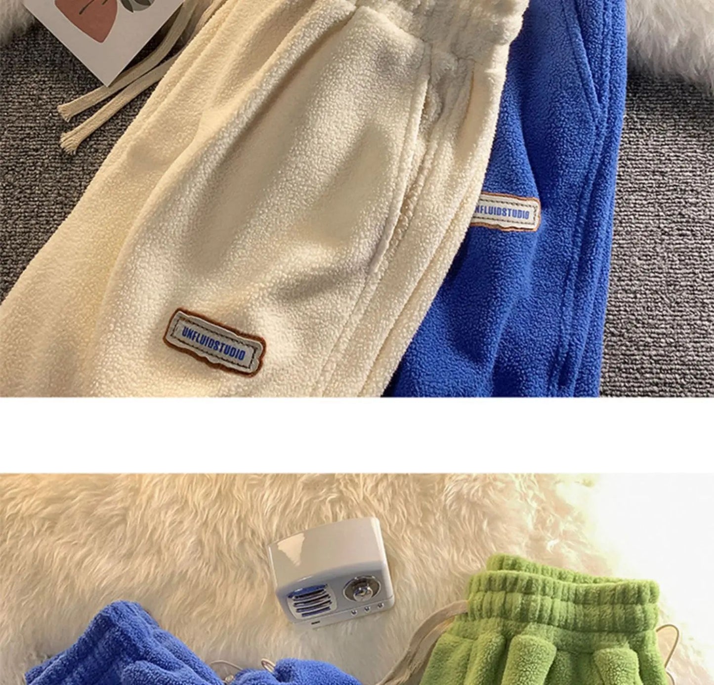 Lamb Velvet Thickened Fleece Women's Casual Pants Autumn Winter Warm Outdoor Wear Loose Fit Sports Trousers