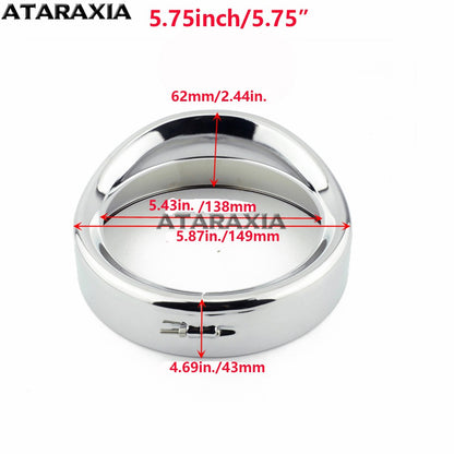 5.75" 4.5" 7inch Farol de neblina para motocicleta, viseira, moldura do farol, anel de acabamento, capa de farol de LED para Harley Softail Fat Boy