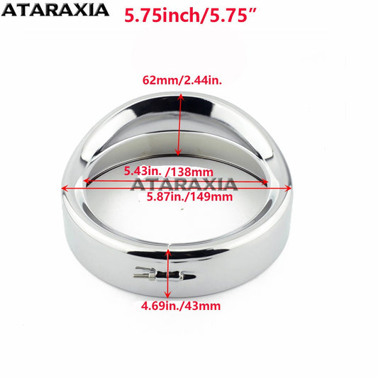5.75" 4.5" 7inch Farol de neblina para motocicleta, viseira, moldura do farol, anel de acabamento, capa de farol de LED para Harley Softail Fat Boy