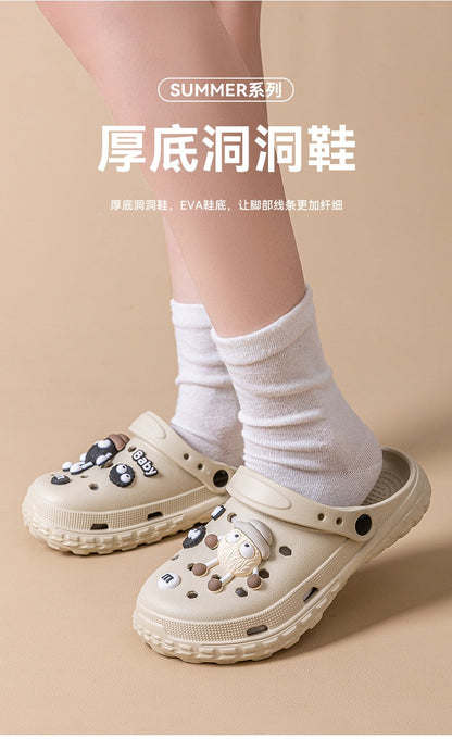 Slippers with holes, men's shoes, 2025 new model, medical nurse EVA anti slip and anti odor outer wear, women's beach sandals