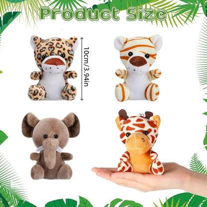 10-50 PCS Small Safari Stuffed Animals Bulk 12cm Jungle Animal Mini Plush Toys for Party Favors Birthday Baby Shower Gift Bags