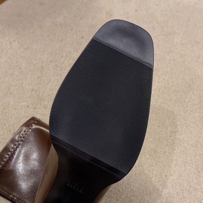 High Quality High Heel Boots Women Leather Winter Boots Women Comfortable Warm Fur Women Ankle Boots Shoes Black Brown D159