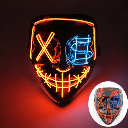 Scary Wireless Glowing LED Mask Halloween Party Supplies Neon Purge Mask Cosplay Luminous Face Masks Carnival Festival Props