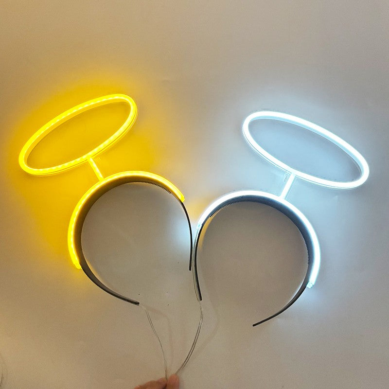 Costume Cosplay Headbands Angel Halo Neon Light Luminous Headband Glow For Night