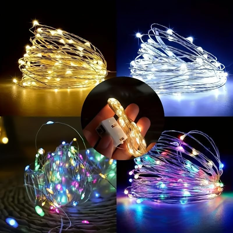 Colorful Fairy Lights Battery Operated (Includ), 3m 10ft 30 LED Mini String Lights for DIY Wedding Christmas Party Mason Jars