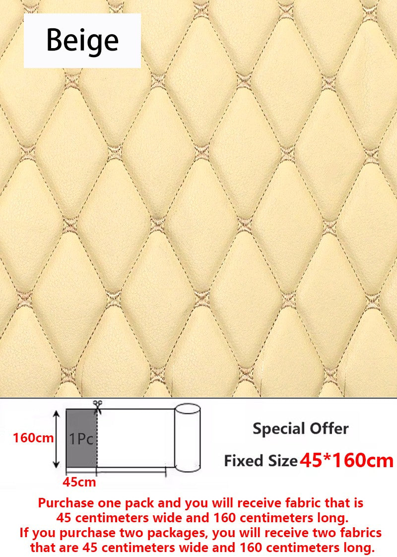 45/90x160cm Special Offer Embroidered Plaid Fabric Sponge Interlayer Leather Fabrics for Car Interior Seat Cushion Decoration