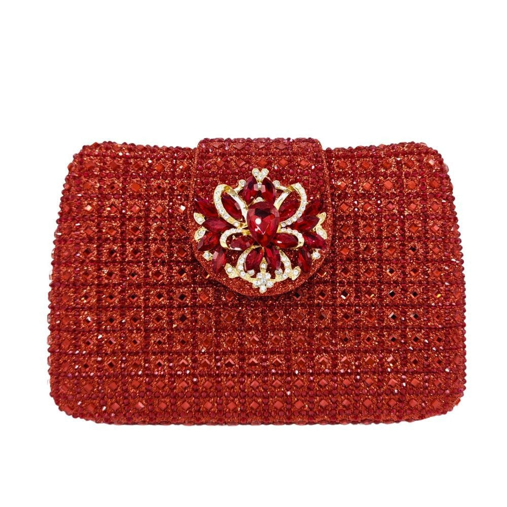 Sparkling Rhinestone Clutch Bag Lady Crystal Evening Purse Luxury Metal Handle Chain Handbag Wedding Party Dinner Diamond Bags