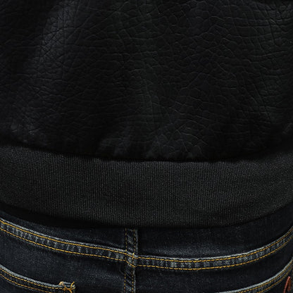 2024 New Men's Leather Coat Pilot Motorcycle Leather Coat Regular Thickened Large Leather Coats Embroidered Pocket Men Jacket